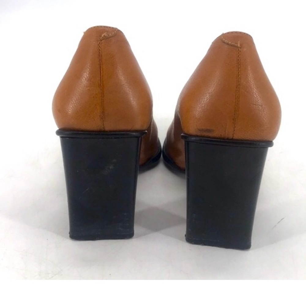 Vintage 90’s Genuine Leather Artisan Hand Crafted Square Toe Made In Italy Heels - Picture 7 of 15